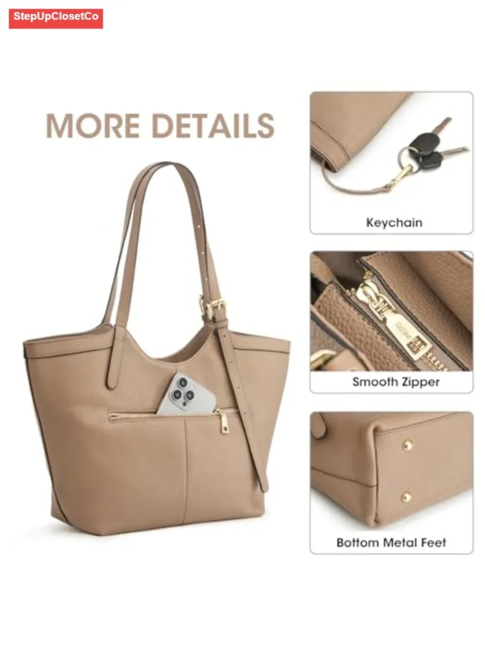 Genuine Leather Hobo Shoulder Bag Tote Handbag Adjustable Strap
